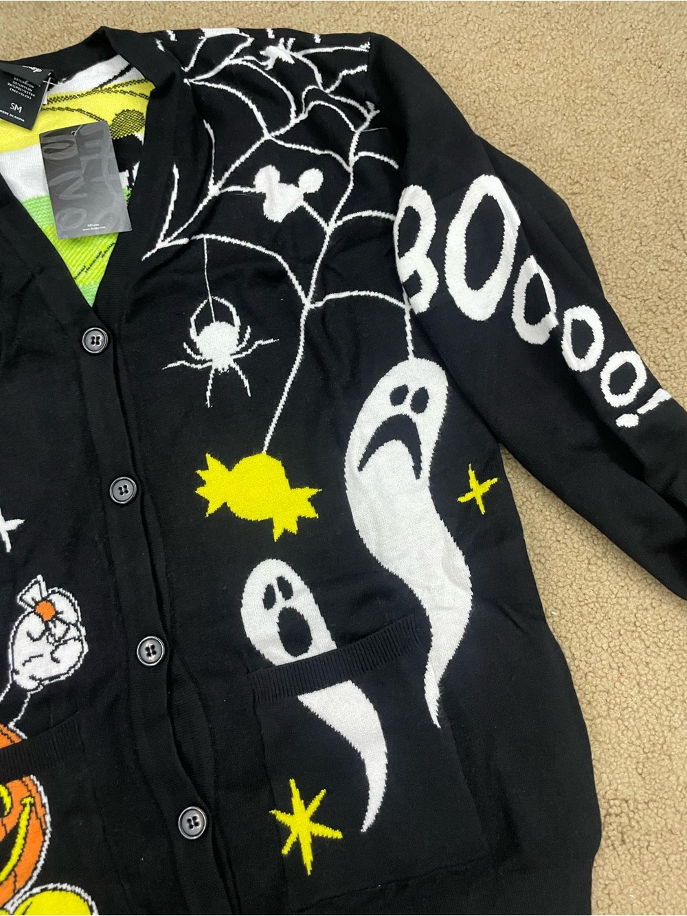 Disney women’s Black Halloween Mickey Cardigan - Picture 3 of 6